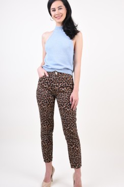 Blugi Dama Vero Moda Isabel Hw Akl Mom Button Printed Roasted Coconut/Leopard